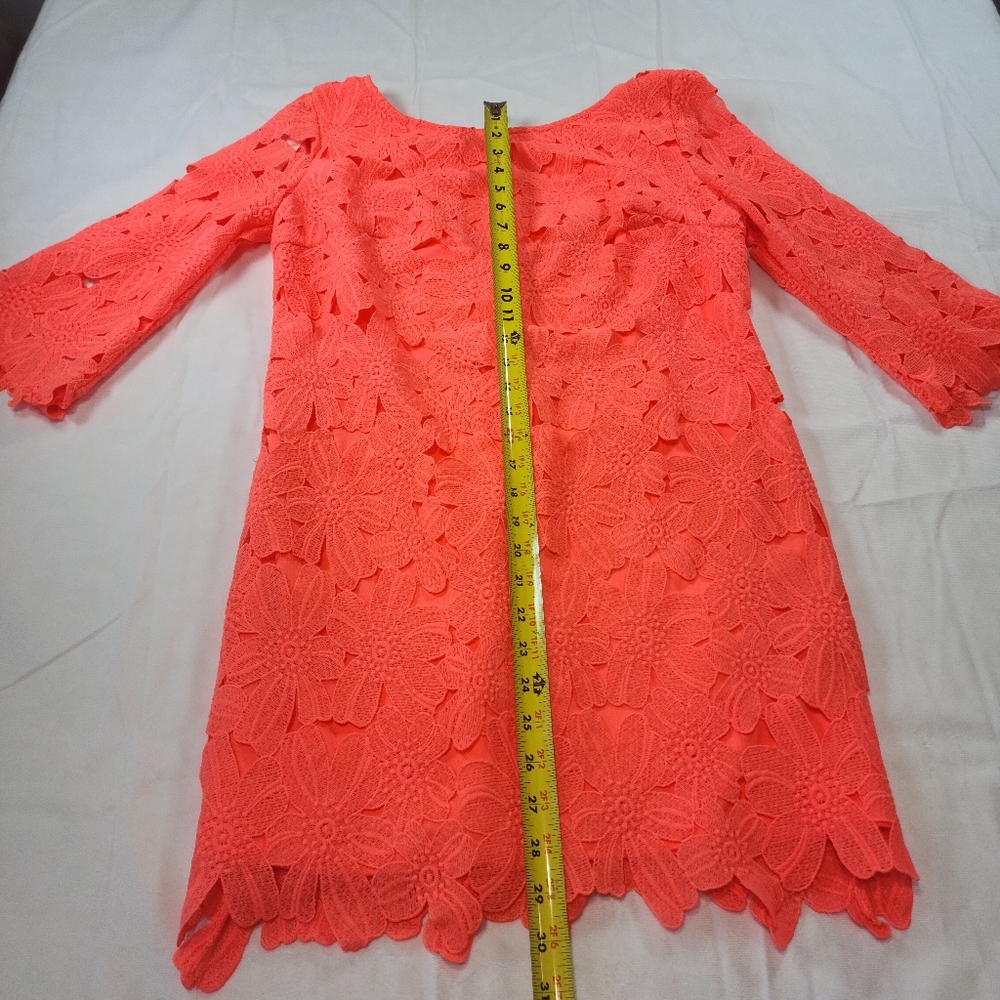 Ark&Co Women Coral Peach Lace  Mini Dress . Size S - Picture 15 of 15